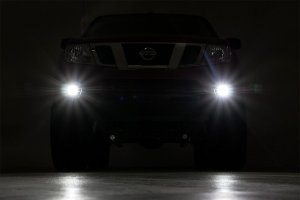 Nissan Frontier LED Light Kit - Fog Mount - Rough Country - 2-Inch Spot - Black - '05-'20